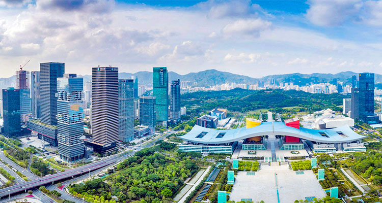 2024-摄图网_501625605_banner_深圳福田区市民中心航拍（企业商用）